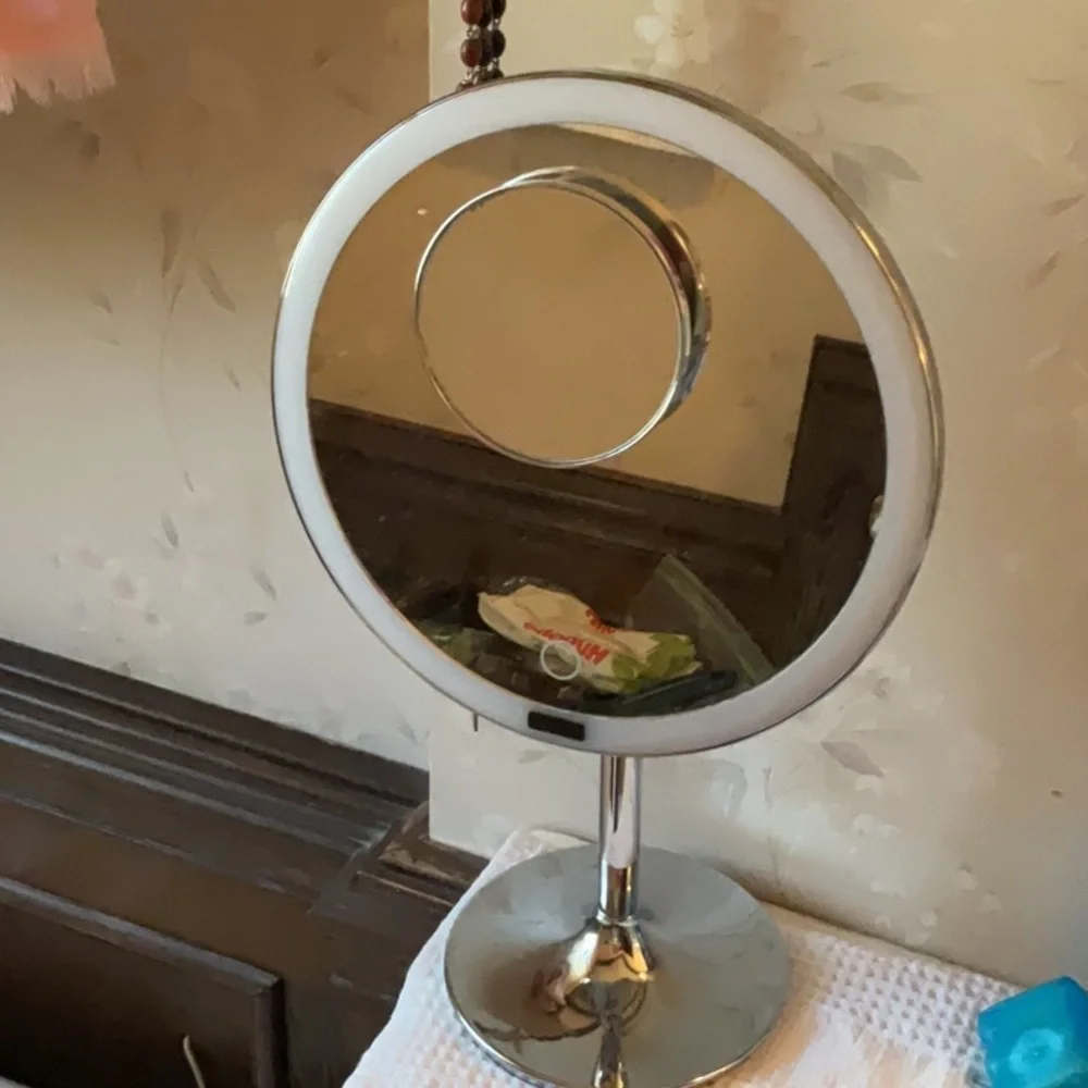 Elegant touch light up Silver Vanity Mirror